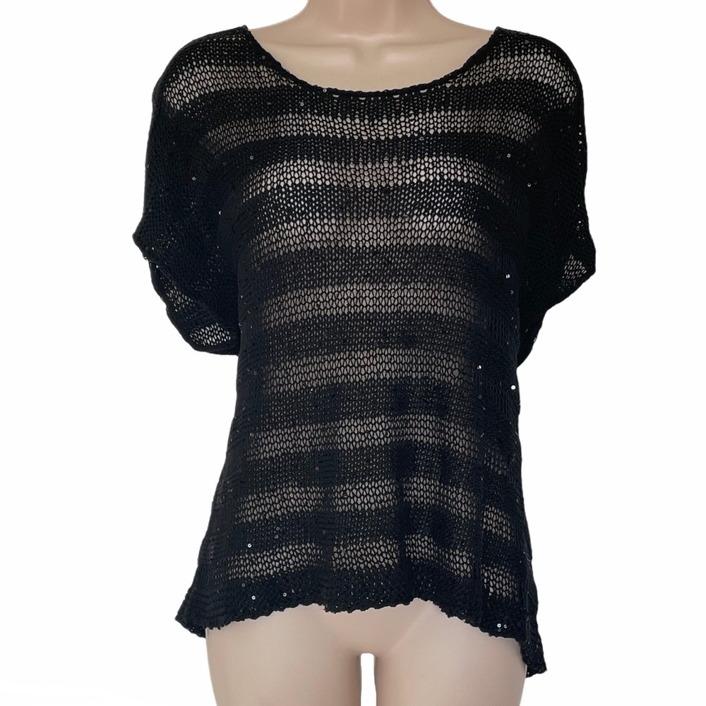 Eileen Fisher Chainmail Shadow Knit Sequins M